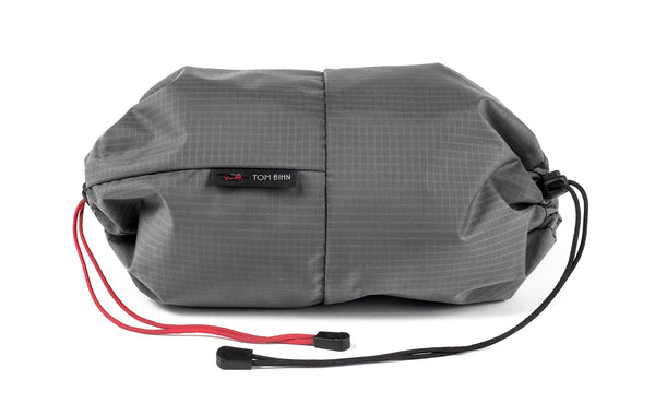 An Aeronaut 30 Travel Laundry Stuff Sack in Mountain Grey (grey with light grey grid) 210 Cerylon.